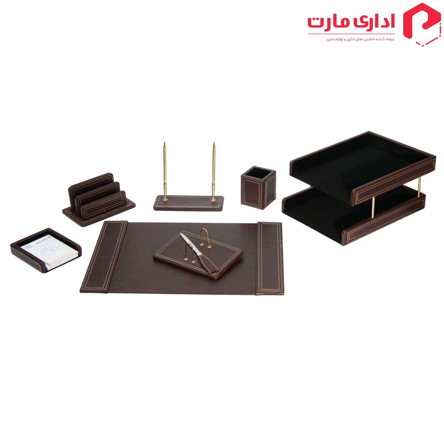 ست رومیزی مدیریتی چرم 9 تیکه قائم کد 609