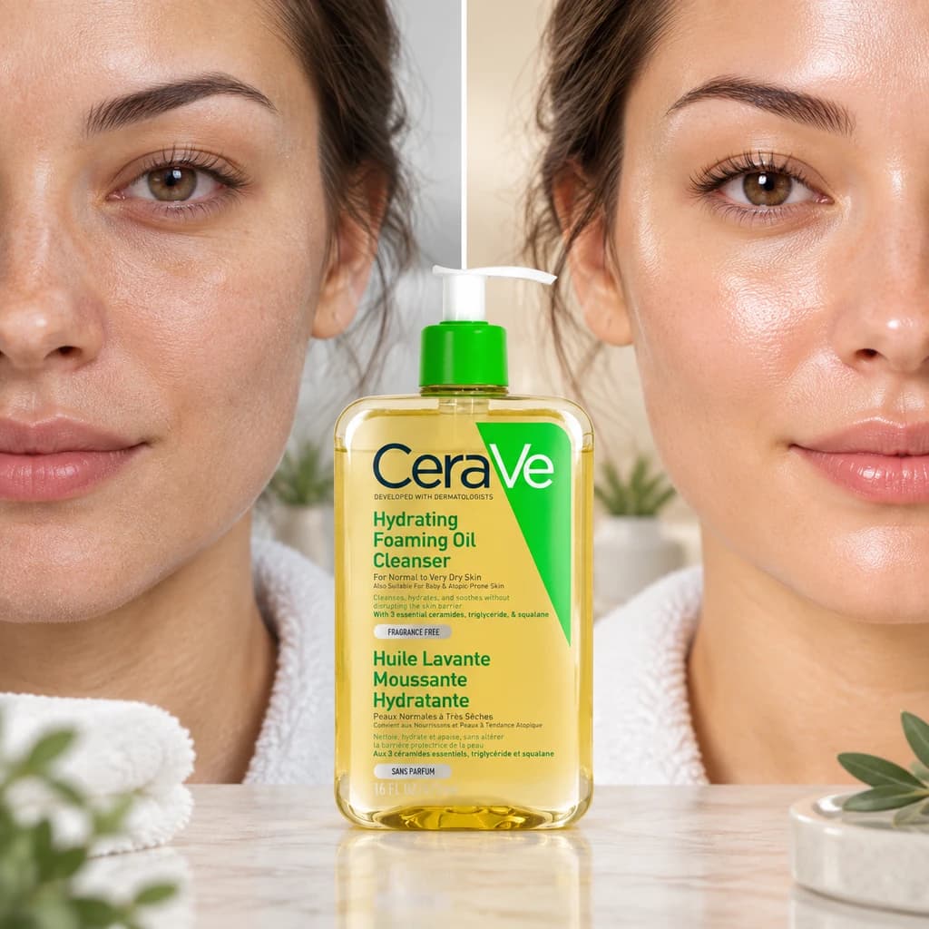 شوینده فومینگ روغنی آبرسان سراوی مخصوص پوست نرمال تا خیلی خشک (Hydrating Foaming Oil Cleanser) — تصویر ۳