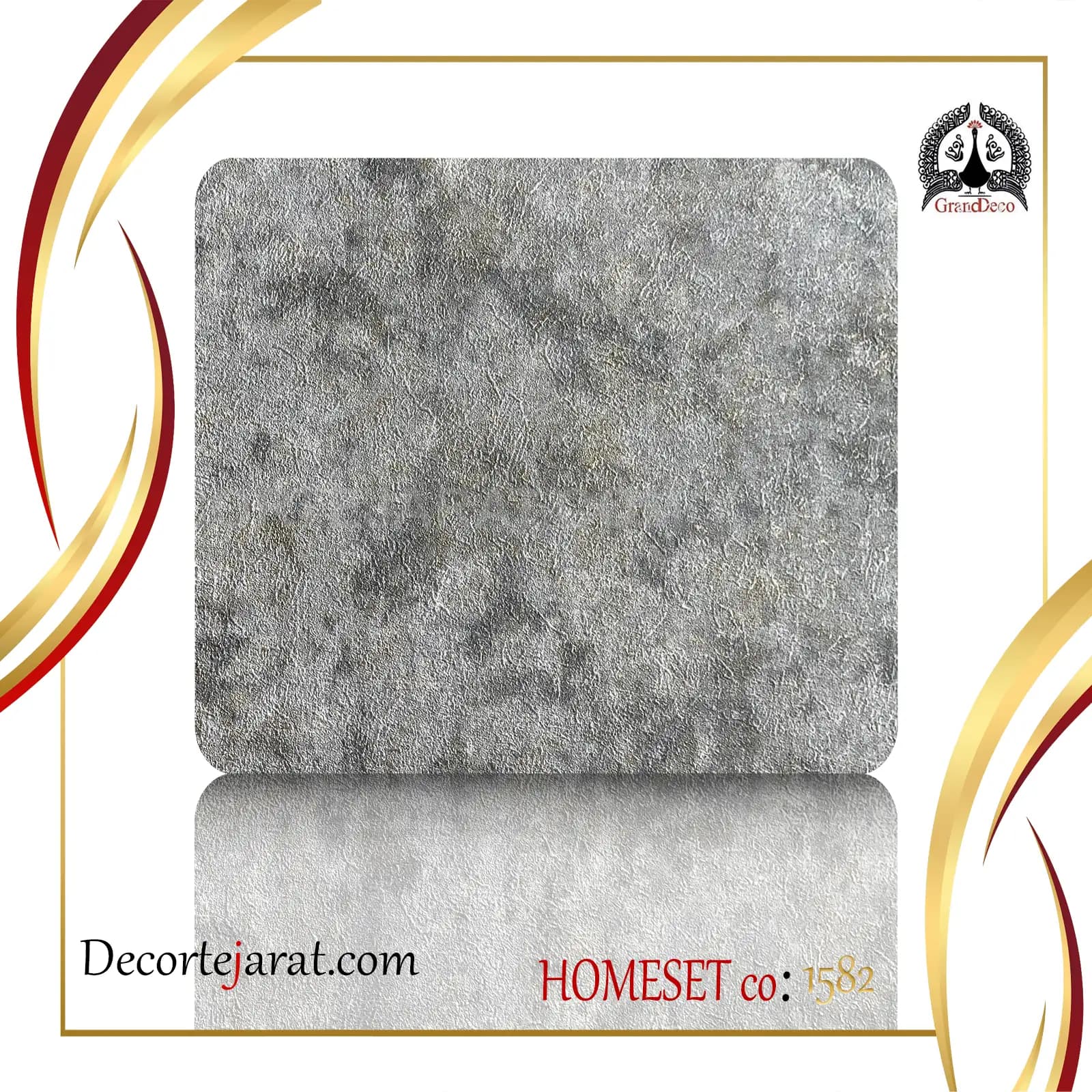 کاغذ دیواری طوسی HS-1582 — تصویر ۲