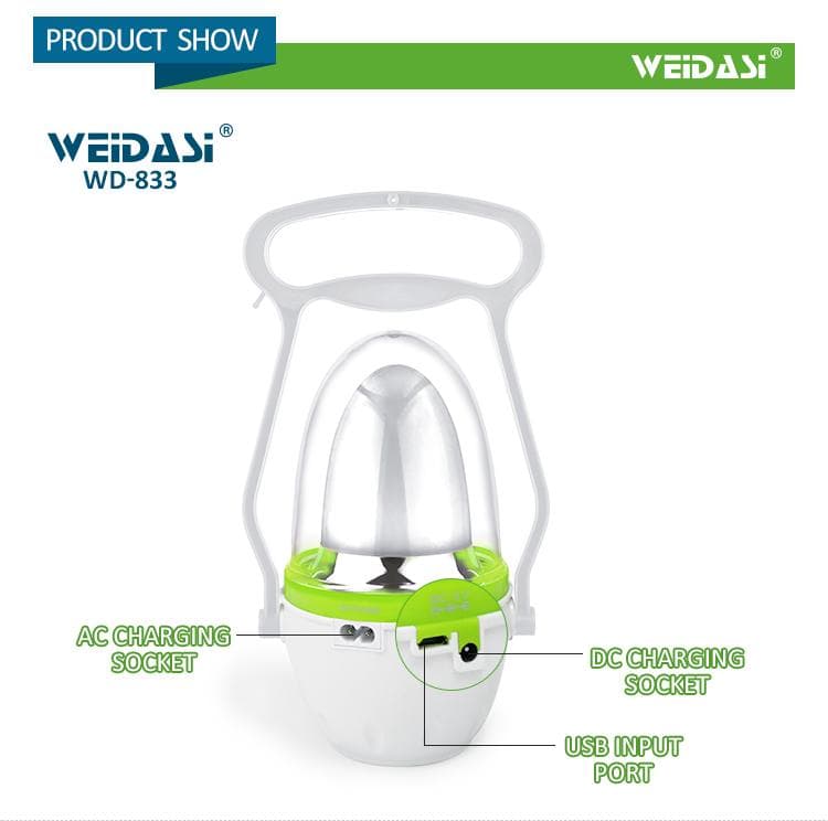 چراغ فانوسی شارژی ویداسی مدل WD-833 — تصویر ۵