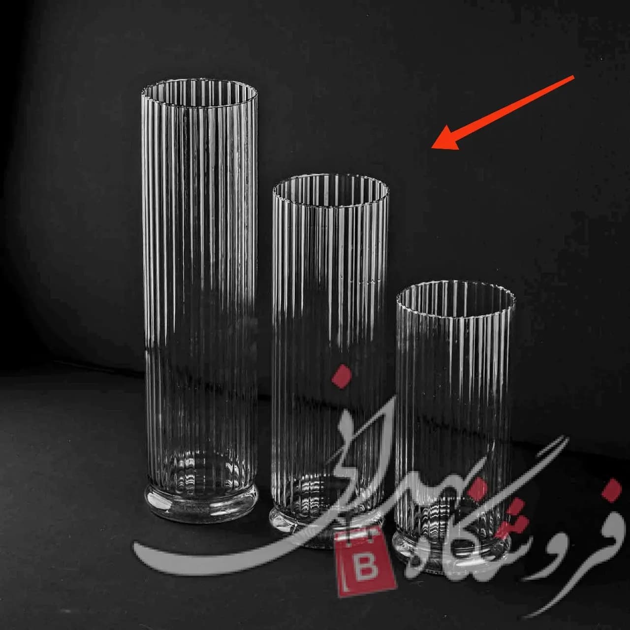 گلدان شیشه ای افرا 40 سانت