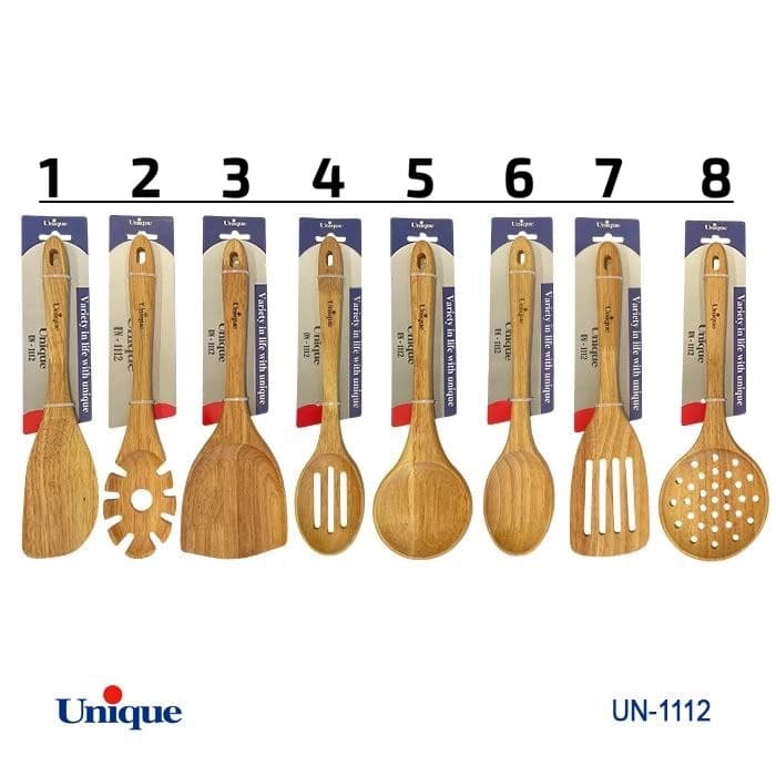 کفگیر و ملاقه تک یونیک Unique چوبی کد UN-1112 — تصویر ۲