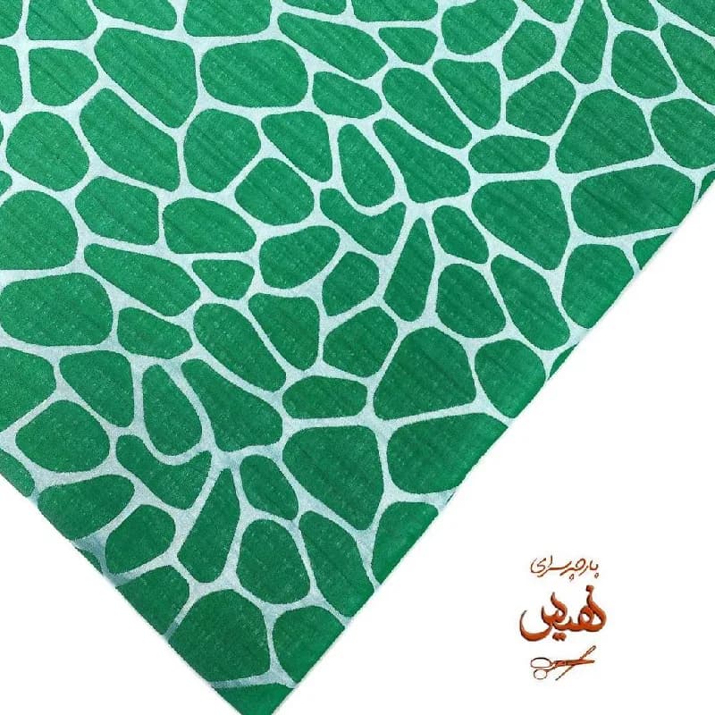 پارچه کتان ژاکارد مانتویی طرح سنگ سبز