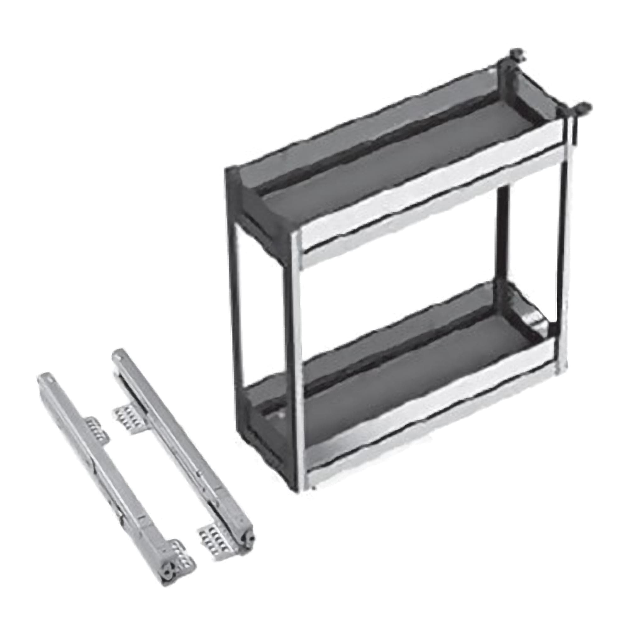 سوپر جا بطری زیر صفحه استیل و شیشه دو طبقه ریل از کف یونیت عرض 450mm — تصویر ۲