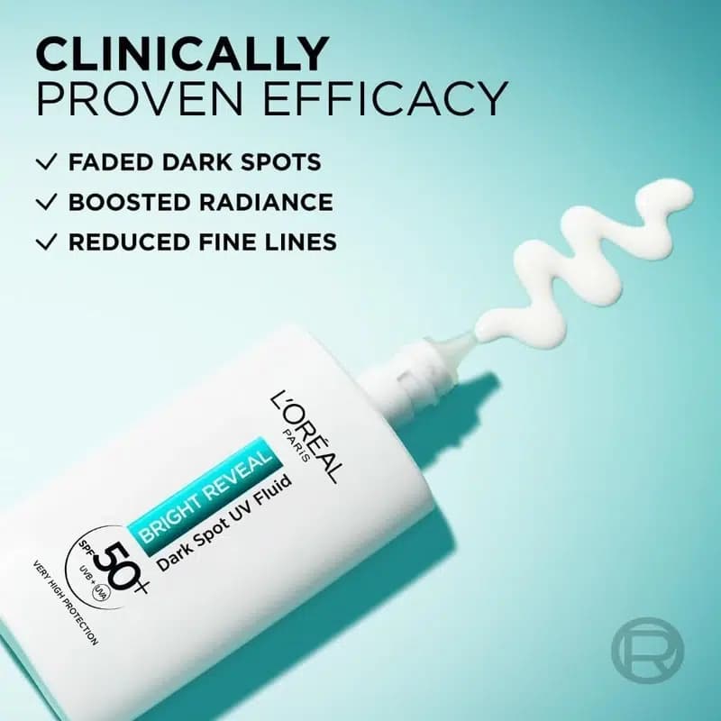 ضدآفتاب فلوئیدی لورآل مدل Bright Reveal – حاوی نیاسینامید و LHA – ضد لک و با +SPF 50 | حجم 50 میلیلیتر — تصویر ۵