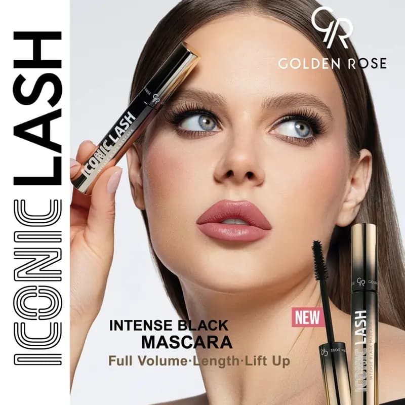 ریمل حجم دهنده آیکونیک گلدن رز مدل Iconic Lash | رنگ فوق مشکی — تصویر ۷