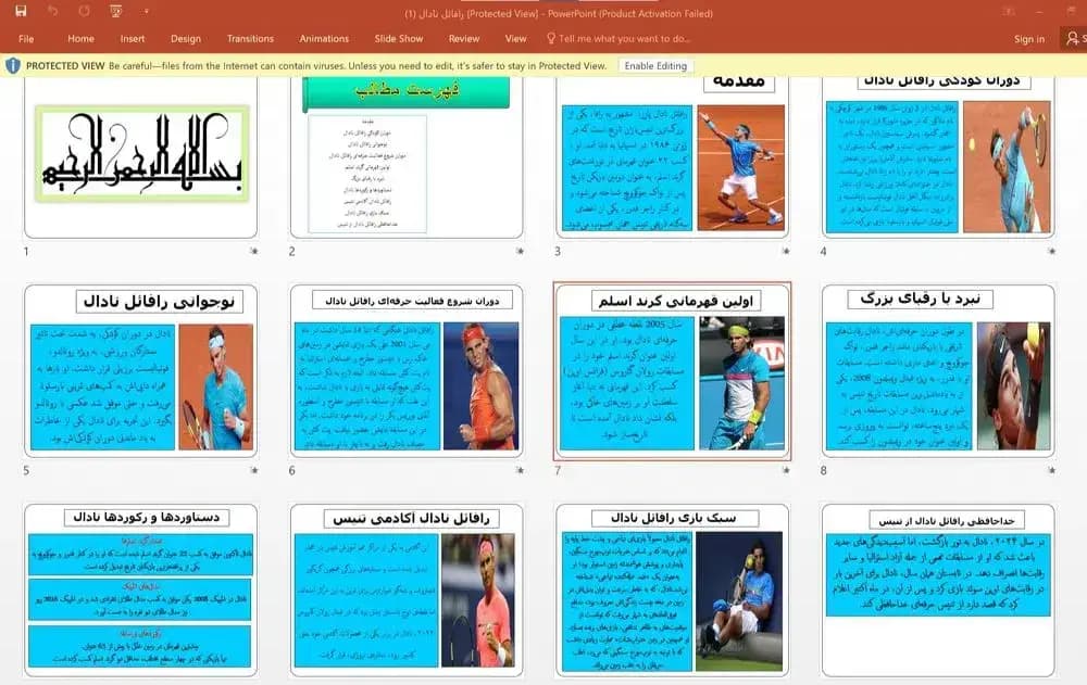 پاورپوینت زندگینامه رافائل نادال