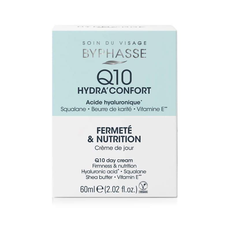 کرم روز لیفت فوری و آبرسان پوست بایفاس Byphasse – مدل Hydra’Confort Q10 | حجم 60 میلیلیتر — تصویر ۳