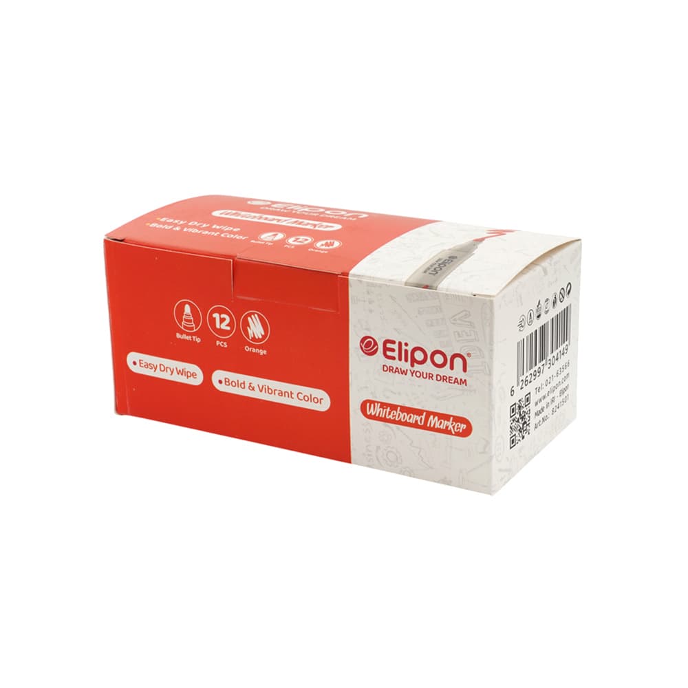 ماژیک وایت برد گرد نارنجی الیپون کد8241501 — تصویر ۲
