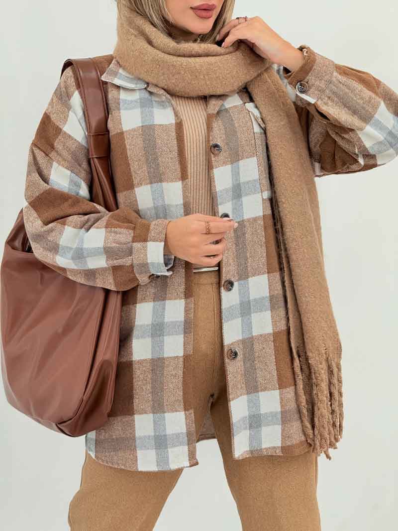 شکت چهارخونه تک جیب راحیل کد 7280 — تصویر ۳