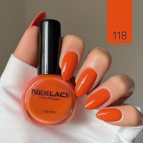 لاک نکلاسی (NEKLACI) شماره 118 – رنگ نارنجی تیره