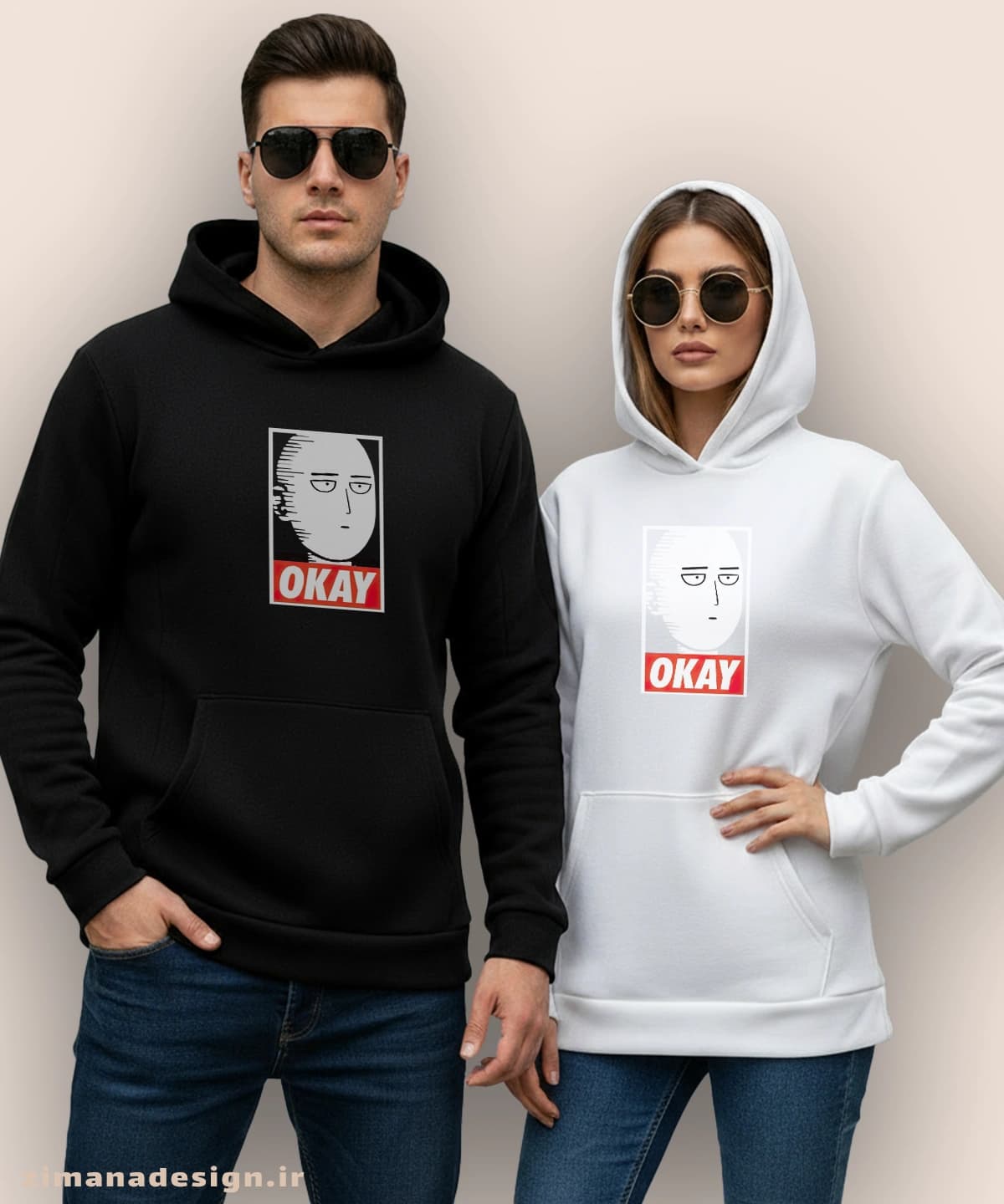 هودی مردانه و زنانه طرح وان پانچ من شخصیت سایتاما کد 899 — تصویر ۲