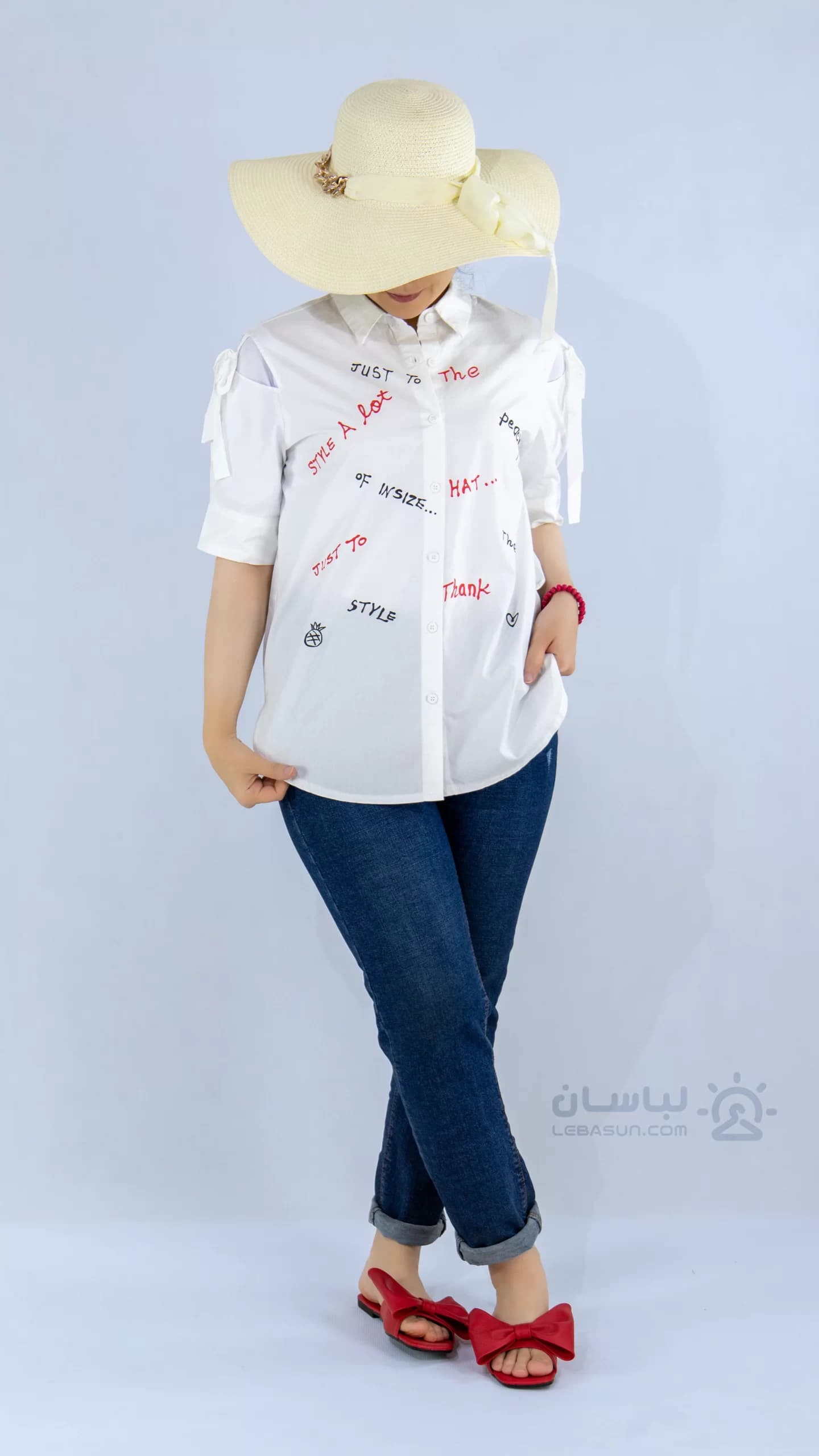 بلوز سفید کتان — تصویر ۲