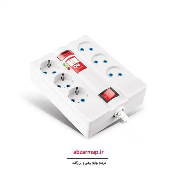 محافظ برق 6 خانه صوتی و تصویری 1/8 متری پارت الکتریک مدل 2060