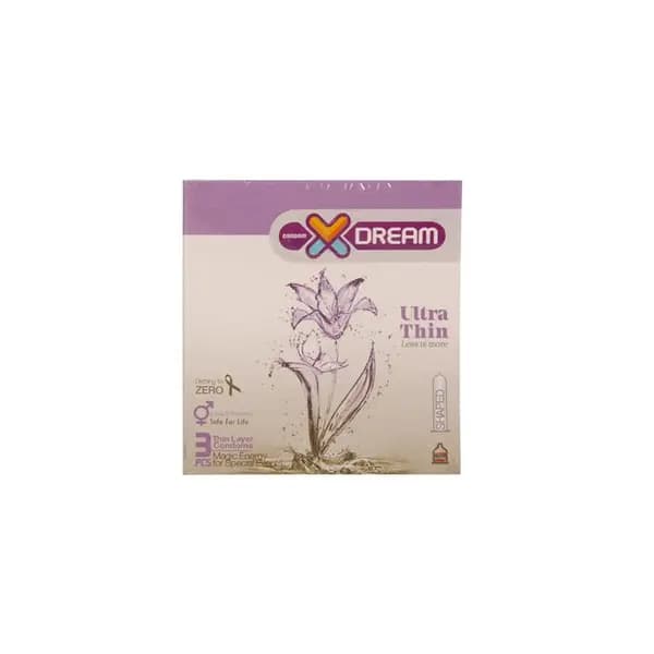 کاندوم بسیار نازک ایکس دریم مدل مدل Ultra Thin بسته 3 عددی