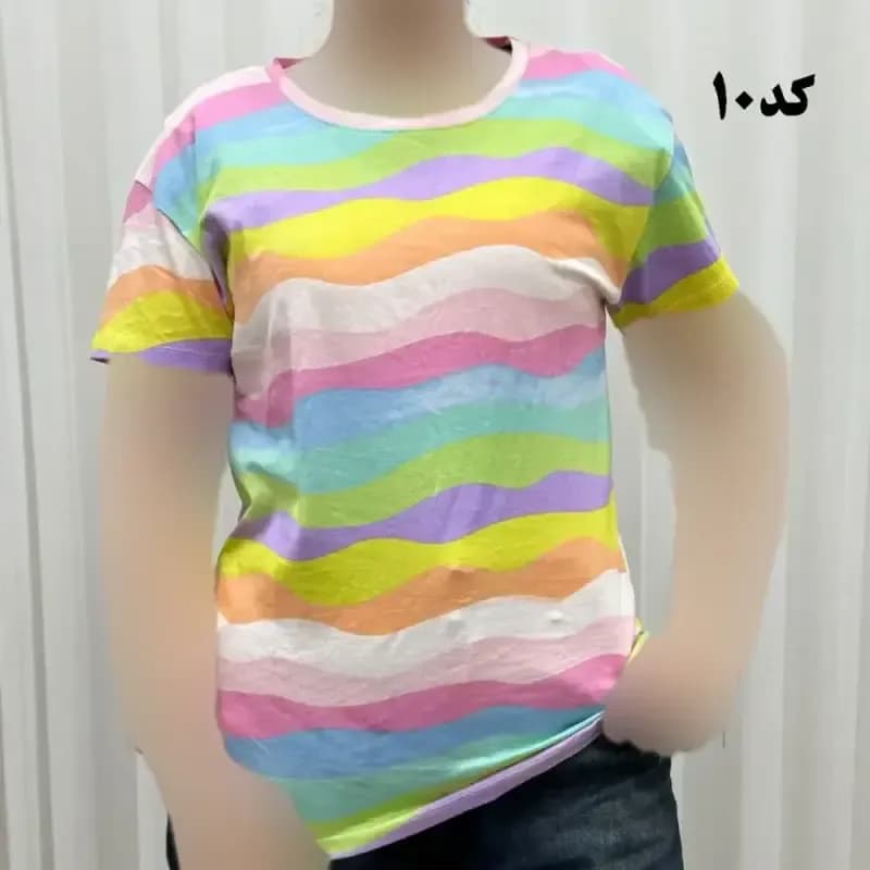 تیشرت طرحدار نخ پنبه زنانه و دخترانه اچ اند ام — تصویر ۴