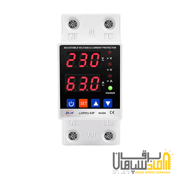 محافظ ولتاژ جریان تک فاز 63 آمپر JIUJI (JJVPD1-63F) جی یو جی