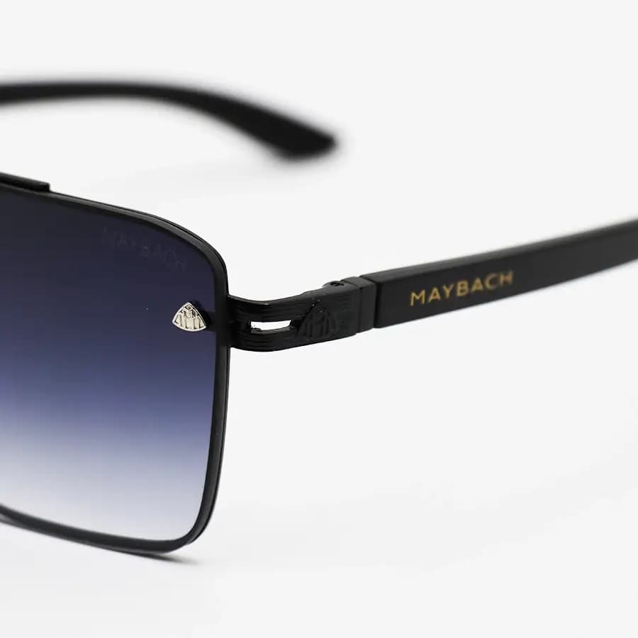 عینک آفتابی Maybach با فریم مشکی رنگ، شکل مربعی، طرح یکسره و عدسی دودی سایه روشن مدل 23185 — تصویر ۶