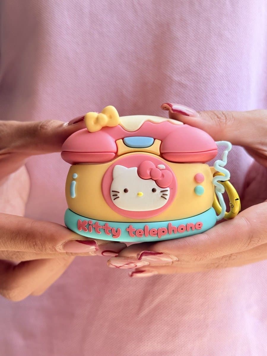 کاور ایرپاد سیلیکونی Kitty Telephone (کدa0327) مناسب برای airpods 1/2 — تصویر ۲