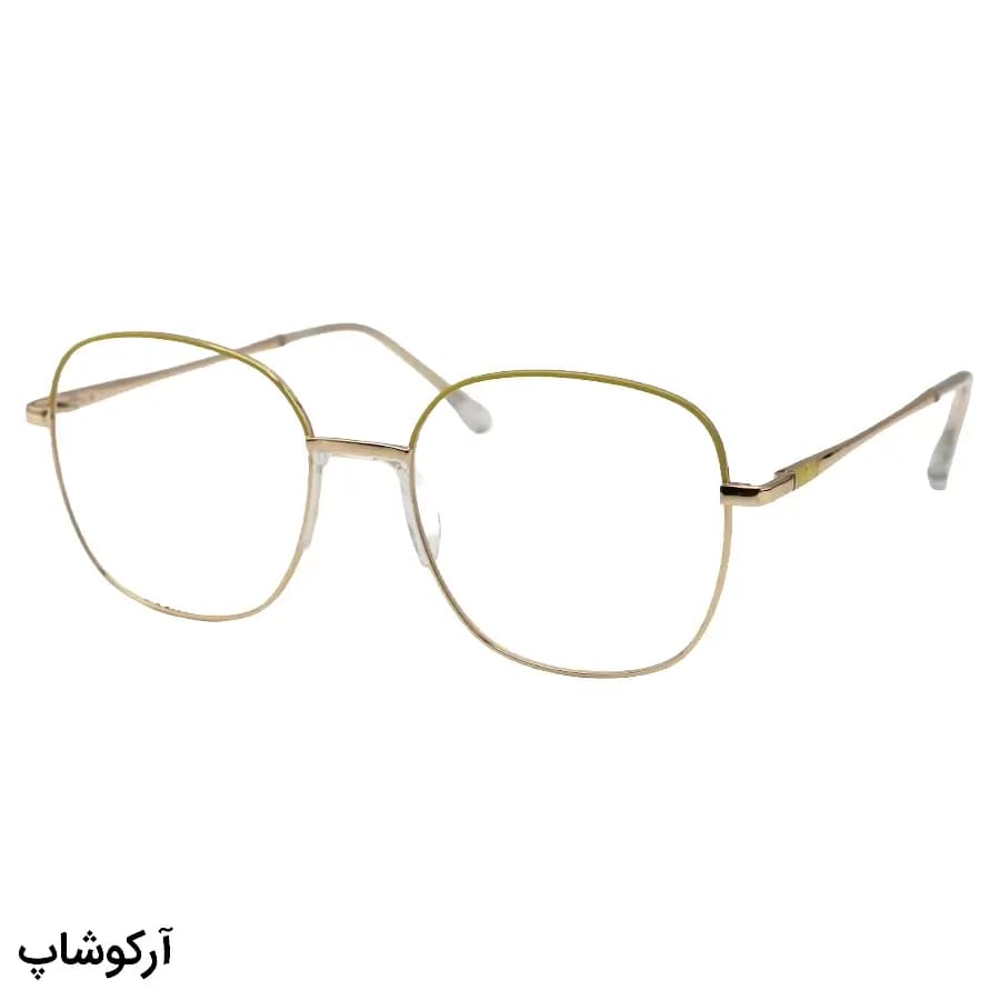 عینک طبی زنانه Tiffany با فریم مربعی شکل، رنگ طلایی براق، از جنس فلزی و لولا فنردار مدل 8574 — تصویر ۲