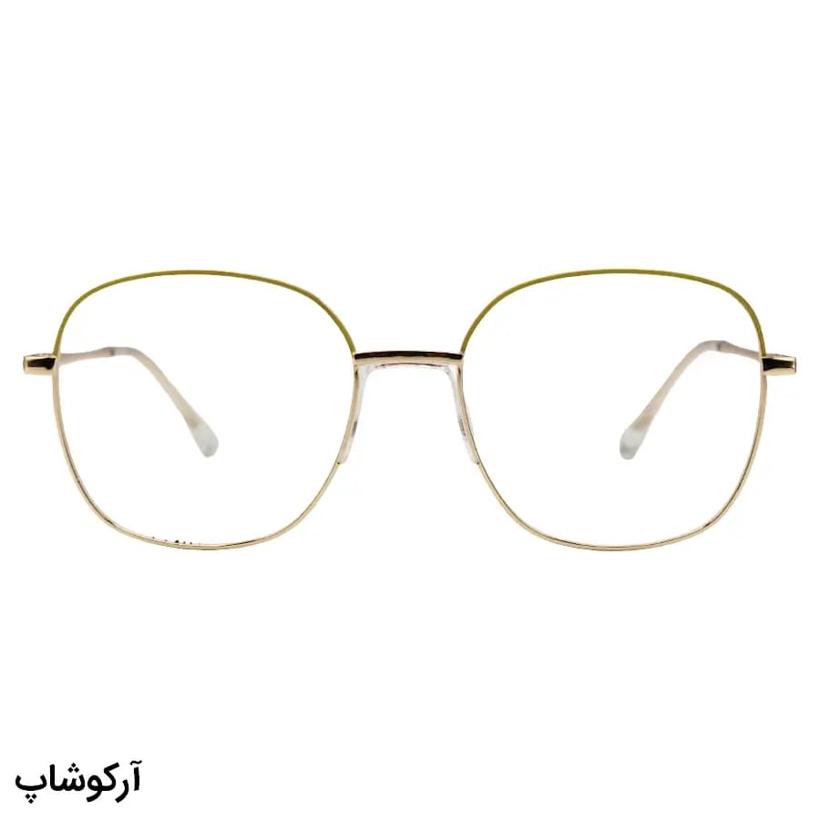 عینک طبی زنانه Tiffany با فریم مربعی شکل، رنگ طلایی براق، از جنس فلزی و لولا فنردار مدل 8574 — تصویر ۳