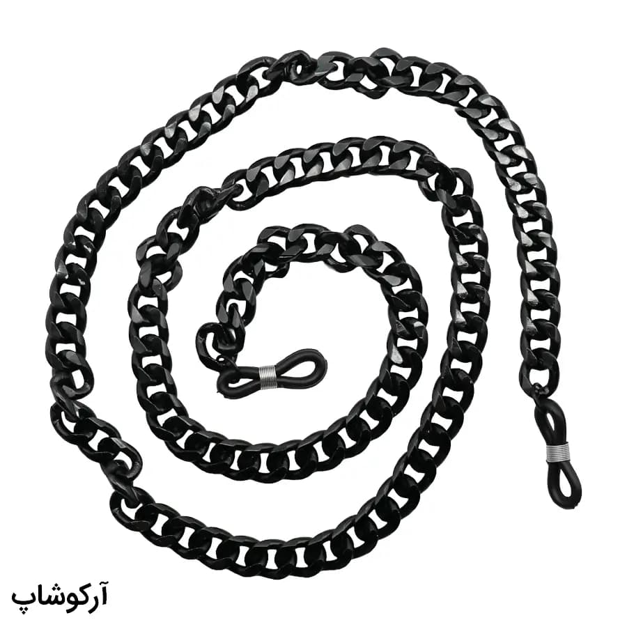 بند عینک زنجیری با رنگ مشکی، از جنس آلومینیوم، سبک و ضدحساسیت مدل 993124