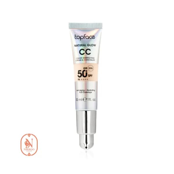 سی سی کرم تاپ فیس SPF 50 مدل نچرال گلو