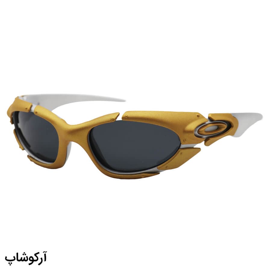 عینک آفتابی OAKLEY با فریم رنگ طلایی و نقرهای، لنز پلاریزه و دودی به همراه پک اصلی مدل 9367