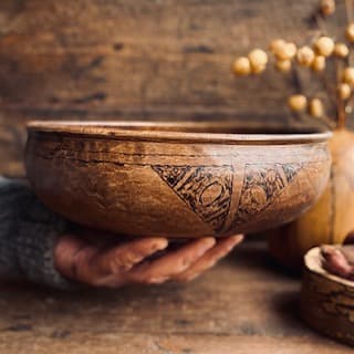 کاسه چوبی مدل پیندار کد 0408