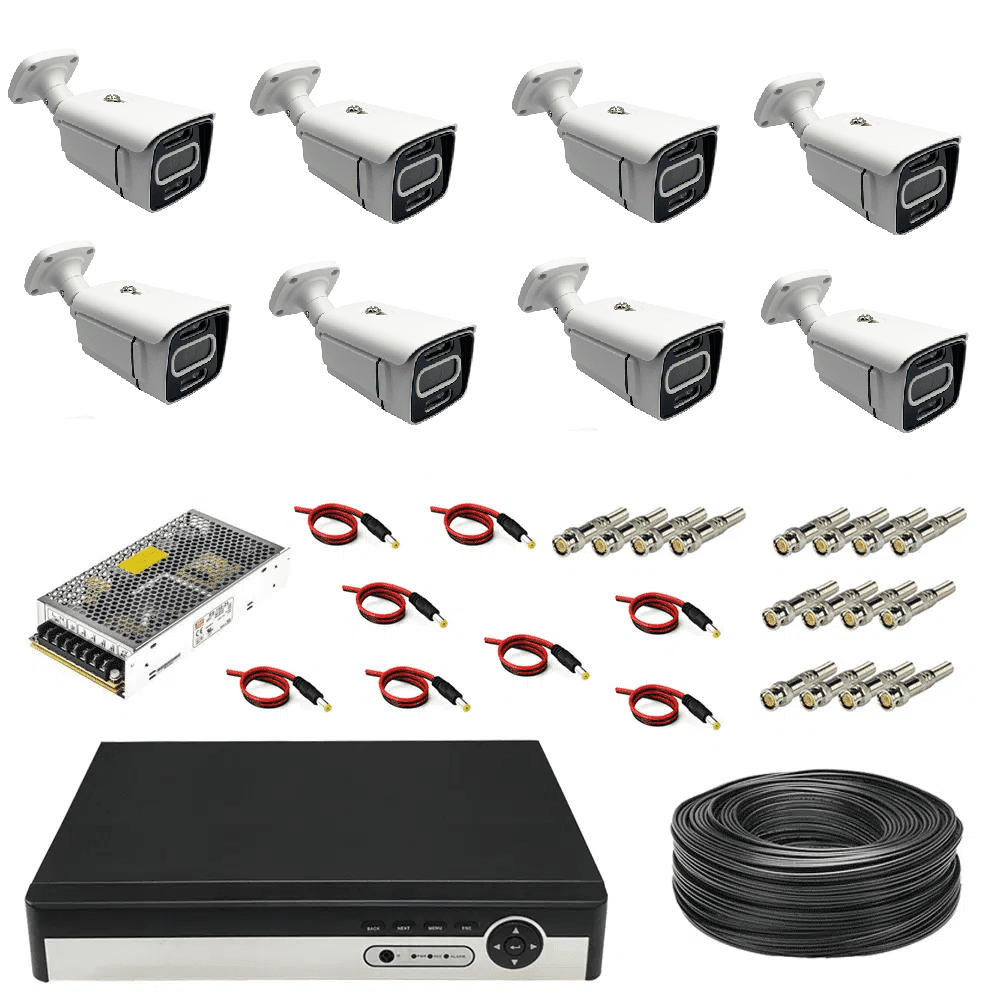 پک دوربین مداربسته 8 کانال 5 مگاپیکسل دید در شب رنگی AHD CCTV AHD 8ch 5mp Warmlight