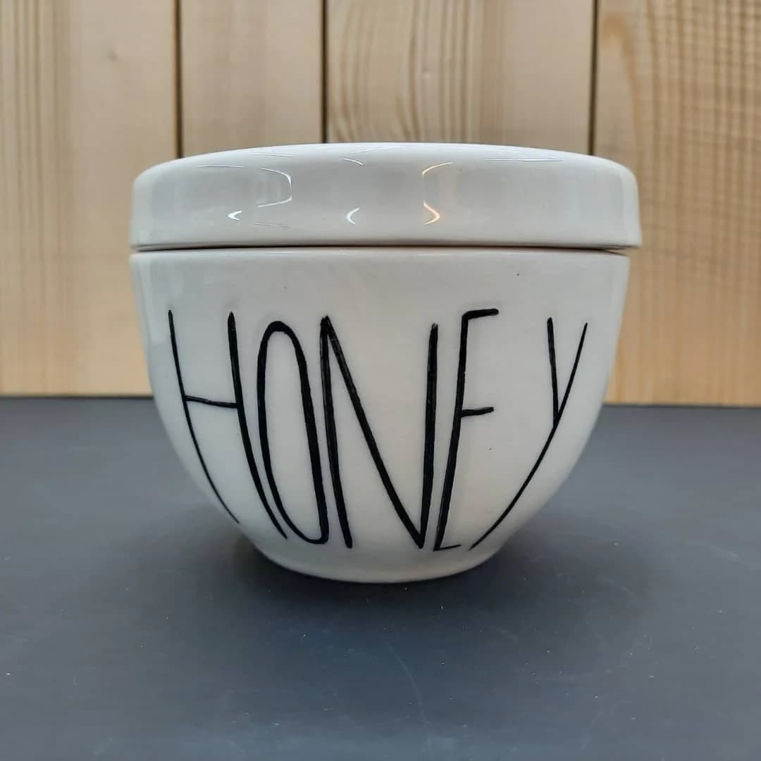 ظرف مربا و عسل سرامیکی دست ساز طرح HONEY کد 847 — تصویر ۳