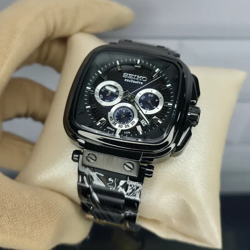 ساعت مچی مردانه سیکو اکسکلوسیو اورجینال ژاپن تمام مشکی مدل 3229G — تصویر ۴