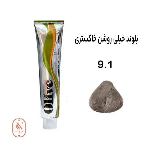 رنگ مو الیو شماره 9.1 رنگ (بلوند خاکستری خیلی روشن)