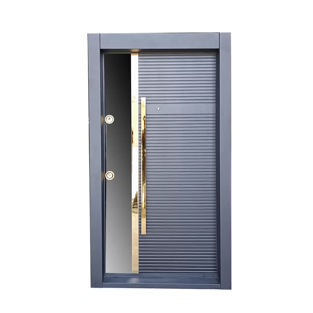 درب ضدسرقت کف 14 ورق 1 میلیمتر و قفل و یراق تیپ ترک سایز 110*210 – کد 30585