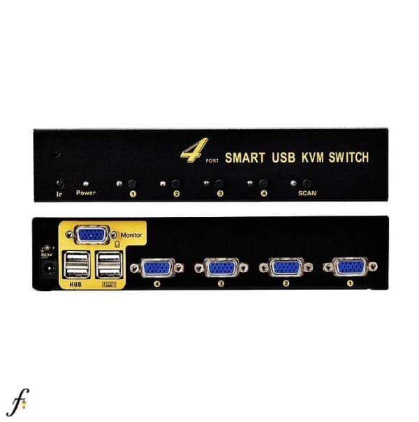 کی وی ام سوئیچ 4 پورت VGA/USB فرانت مدل FN-K4US به همراه کابل — تصویر ۳