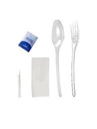 پک قاشق چنکال کاتلری VIP با خلال ساده و نمک ساده بسته های 500 عددی Pack de Cuchara y Tenedor Desechables VIP con Palillo y Sal Simples – Caja de 500 unidades — تصویر ۳