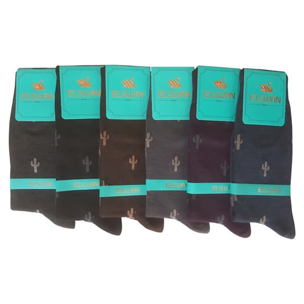 پک جوراب مردانه طرح کاکتوس ست 6 تایی تیره رنگ کد PH251