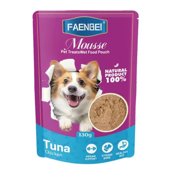 پوچ پته سگ فنبی طعم ماهی تن و مرغ ۱۳۰ گرمی | Faenbei Tuna and Chicken Dog Pâté