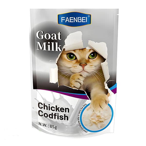 پوچ نچرال گربه فنبی طعم مرغ و ماهی کاد در شیر بز ۸۵ گرمی | Faenbei Chicken and Codfish with Goat Milk Cat Pouch — تصویر ۲