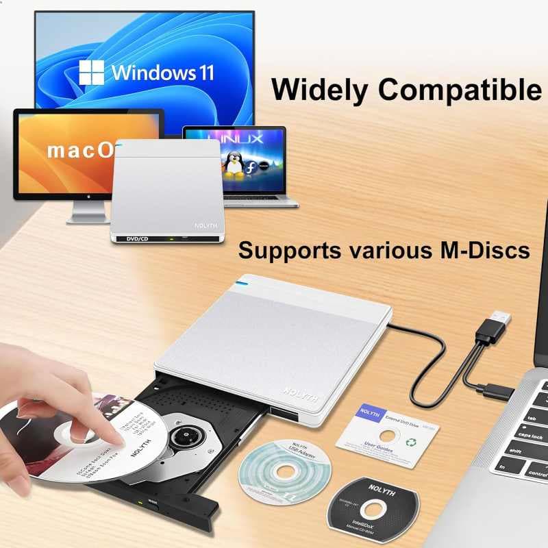 درایو سی دی ۴ در ۱ اکسترنال NOLYTH مدل CT09 برای مک با پورت های USB SD/TF/2 — تصویر ۴