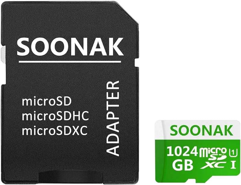 کارت حافظه یک ترابایت میکرو SOONAK با سرعت بالا کلاس 10، ظرفیتهای 1024 گیگابایت به همراه آداپتور SD — تصویر ۴