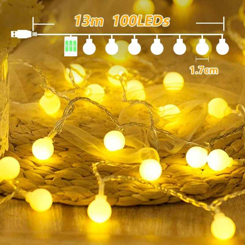 چراغهای تزئینی ۱۲ متری + ۱ متری، ۱۰۰ عدد چراغ رشتهای LED، — تصویر ۶