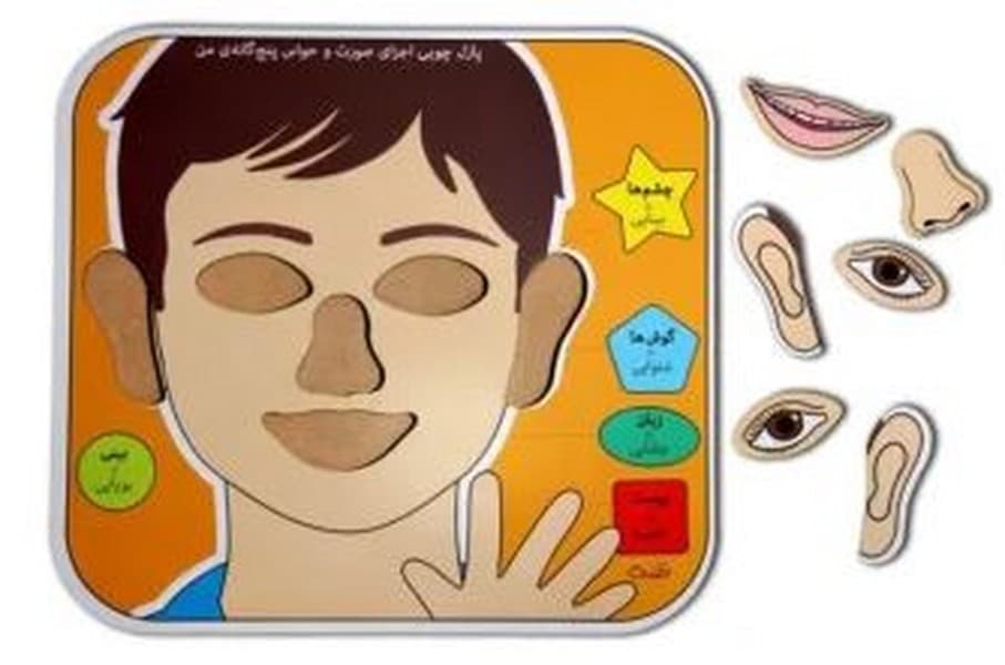 يازي پازل اجزای صورت و حواس پنج گانه ی من (دهکده) چوبی