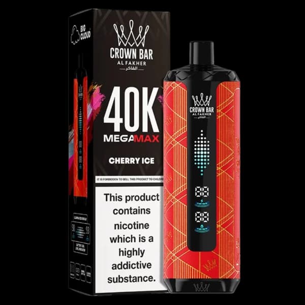 ویپ یکبار مصرف الفاخر مگامکس آلبالو یخ 40000 پاف alfakher megamax cherry ice vape — تصویر ۲