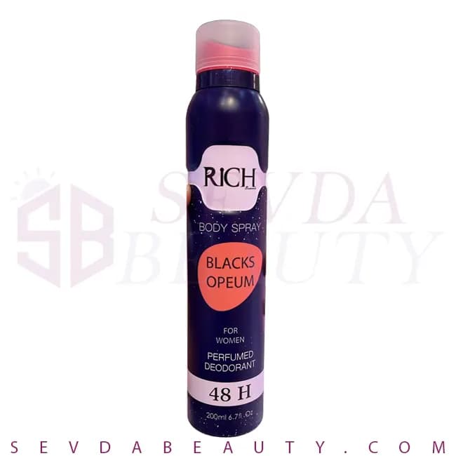 اسپری بدن زنانه خوشبو کننده ریچ Rich رایحه Blacks Opeum