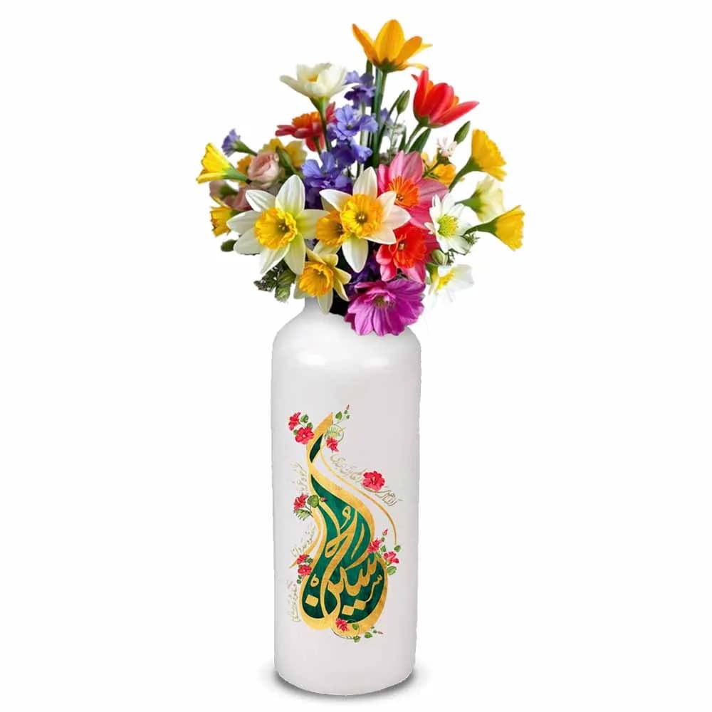 گلدان محرم چینی استوانه ای الا یا اهل العالم کد 2709 — تصویر ۲