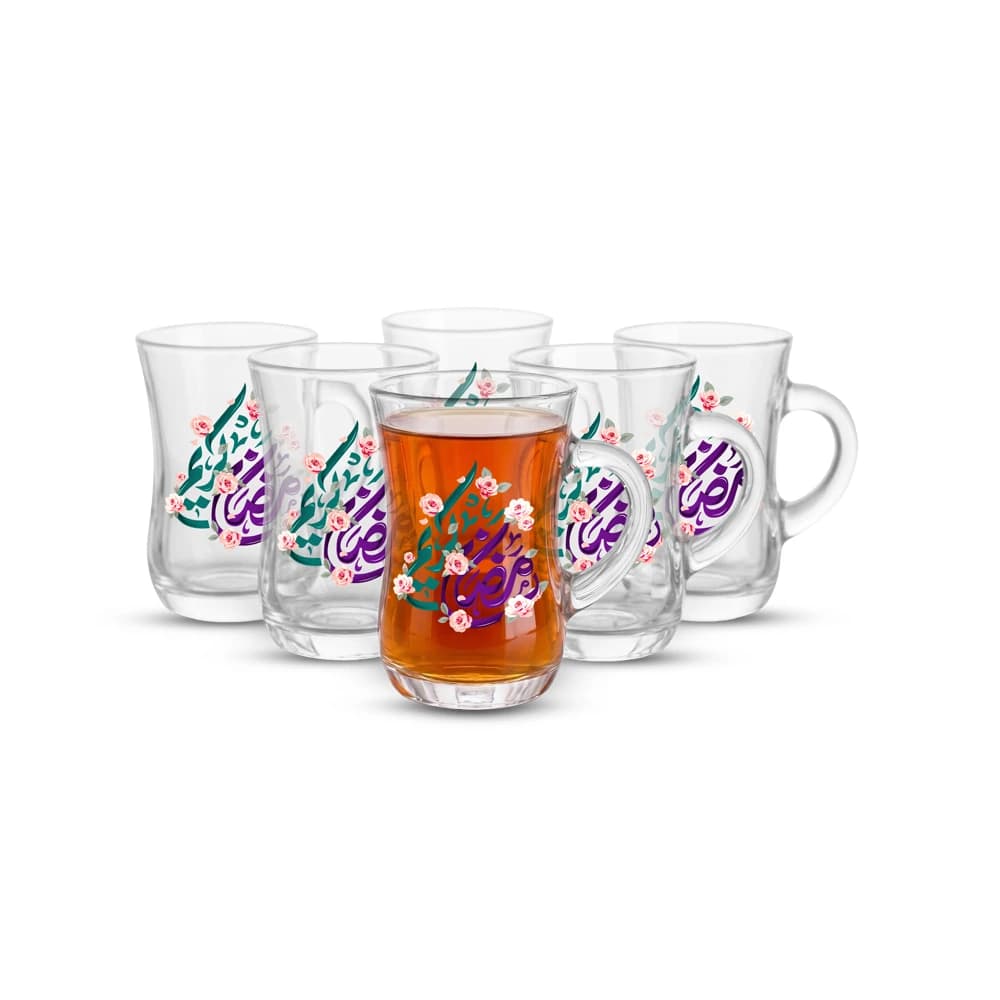 استکان دسته دار 6 عددی رمضان کریم کد 3500821 — تصویر ۲