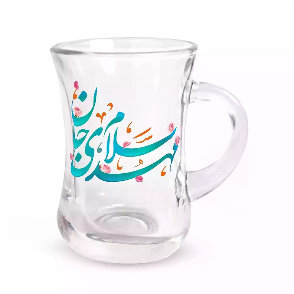 استکان کمرباریک نیمه شعبان دسته دار 6 عددی سلام مهدی جان کد 1379 — تصویر ۲