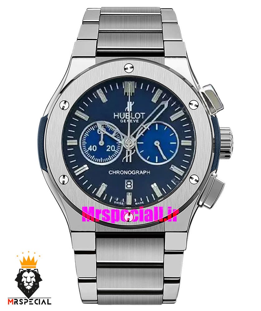 ساعت مردانه هابلوت کرنوگراف استیل صفحه ابی 01773 HUBLOT BIG BANG — تصویر ۲