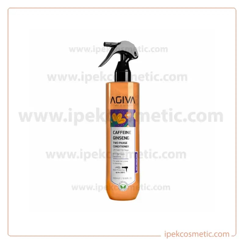اسپری دو فاز ضد ریزش و محافظ حرارتی کافئین و جنسینگ آگیوا 400 میل